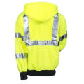 Men's Lime Green High-Visibility Hooded Sweatshirt